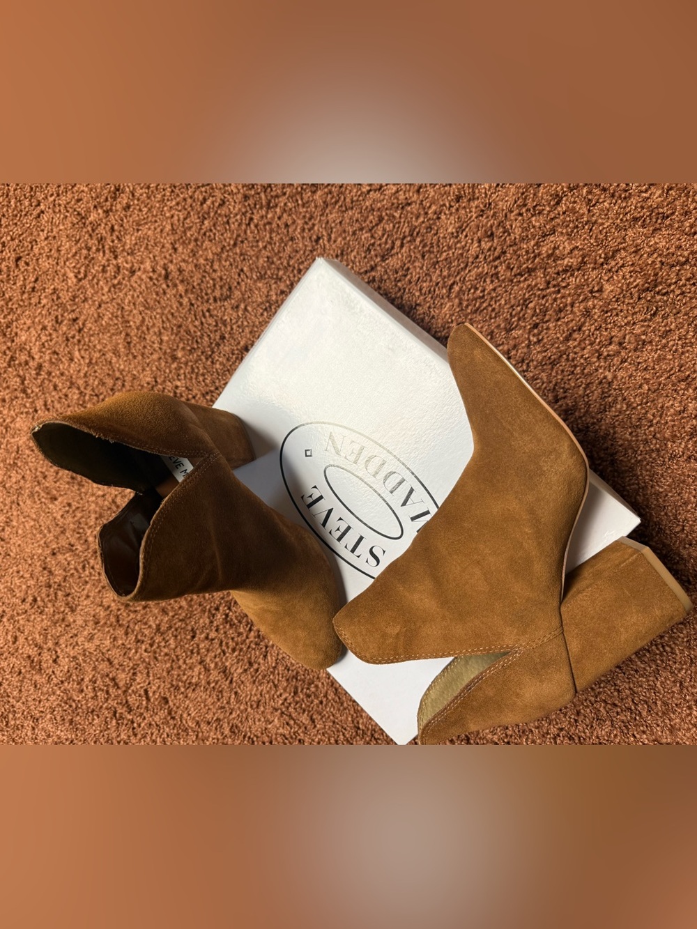 Steve Madden Tan Suede Pointed Ankle Booties